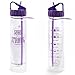 Motivational Bottle 30oz Fitness Workout Sports Water Bottle with Unique Timeline | Measurements | Goal Marked Times For Measuring Your Daily Water Intake, BPA Free Non-toxic Tritan (purple)