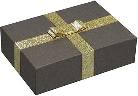 Amazon Co Jp Takemeki ギフトボックス グレー Lサイズ ゴールド リボン付き プレゼント ギフト 贈り物 ラッピング 梱包 紙製 貼箱 無地 大 アクセサリー イベント 誕生日 彼女 彼氏 結婚 祝い アニバーサリー 小物入れ 収納 パッケージ シンプル かわいい