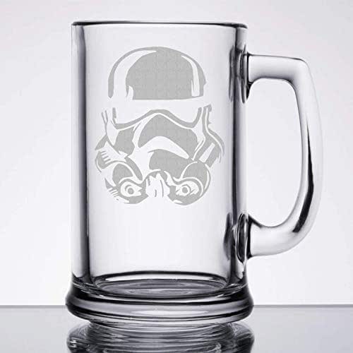 Star Wars Storm Trooper Etched Beer Mug Handmade
