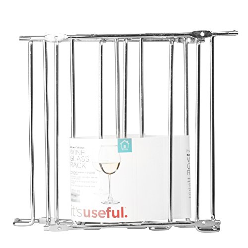 Itâ€™s Useful Stemware Holder â€“ Sleek Chrome Design, Easy to Mount, Holds Up to 9 Glasses, 10â€x11â€x1.5â€