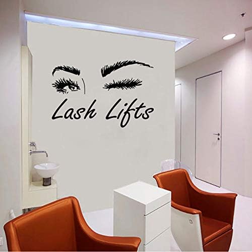 Cyalla Eyelashes Eye Wall Decal Girls Eyes Eyebrows Window Glass Deco,Lash Lifts Beauty Salon Vinyl Sticker Make Up Decoration 42 * 64Cm