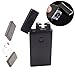 4Boss USB Rechargeable Survival Windproof, flameless, Safety, no Gas and Fluid Required, Energy-Saving Double arc Lighter. (Metallic Black)