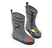 Kidorable Dragon Knight Grey Natural Rubber Rain Boots With A Pull On Heel Tab (Big Kid)