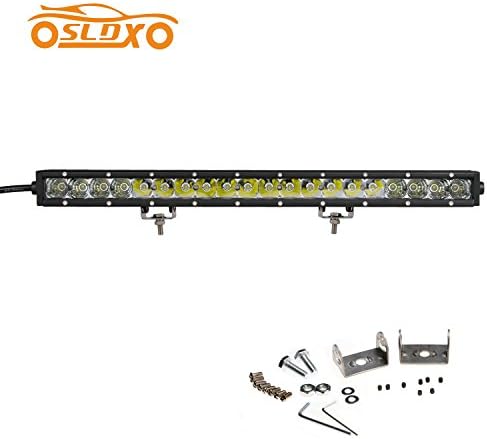 SLDX 100w 20.8inch Off Road Single Row Led Light Bar 20x 5w Cree Leds Spot Flood Beam for SUV ATV 4WD Jeep IP68 Bottom Bracket