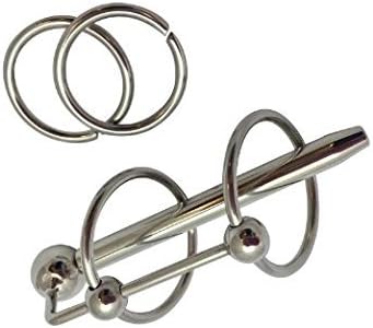 GutiLy Meta Stainless Steel Double Ring Through Hole Urethral Plug Sound