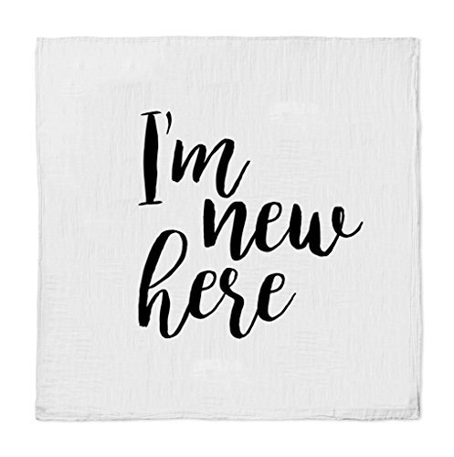 Oh, Susannah I m New here Baby Swaddle Blanket Made of Soft Muslin Organic Cotton and Bamboo Photo Prop (1 47 by 47 Inch and Black Screen Printed)