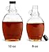 Nakpunar 3 pcs 12 oz Glass Syrup Bottles with Black Tamper Evident Lid