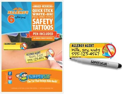 SafetyTat Child ID Tattoos (ALLERGY 6pk)