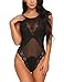ADOME Sexy Lingerie for Women Lace One Piece Teddy Babydoll Bodysuit,Black 2,Medium