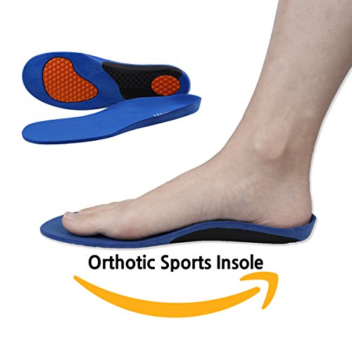 Plantar Fasciitis Orthotic Sports Insoles for Flat Feet (L / women 10~11, men 9~10)