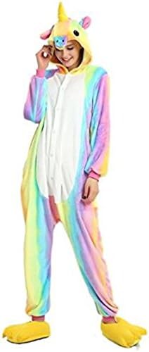 JerryCostume Unicorn Adult Animal Kigurumi Cosplay Costume Pajamas Onesies, S(146-155cm), Rainbow Unicorn 1