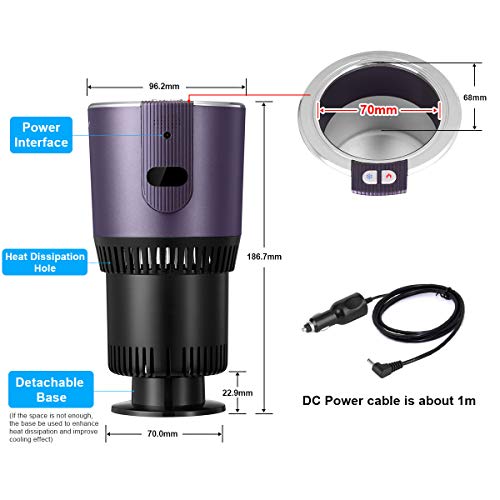 KEYNICE 2-in-1 Smart Car Cup Warmer and Cooler, Smart Cup Mug Holder, 12V Electric Coffee Warmer with Temperature Display, Keep Beverage Cool and Warm Fits in Commuter Traveler Road Tripper