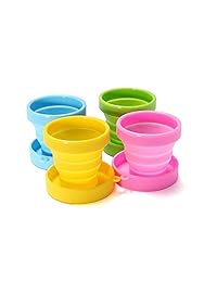 YunKo Conjunto de 4 Colorful Vaso plegable   Plega