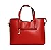 JZOEOEU Women's PU Leather Shoulder Bags Top-Handle Handbag Tote Bag Simple Purse Fashion Cross Body Bag,Red SILI