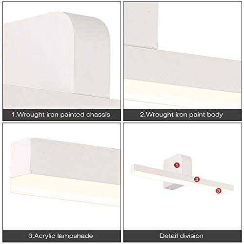 ECOBRT LED Bath Mirror Lamps 9W Vanity Lights in Bathroom Over Mirror White LED Wall Light Fixtures Indoor IP44 40cm Long 4000K