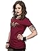 DC Comics Women's Wonder Woman Logo T-Shirt Large Burgundy