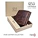 Genuine COW VINTAGE Leather Handmade Mens RFID Blocking Slim Trifold Wallet with 6 Credit Card + 1 ID Window + 2 Note Compartments Wallet LEVOGUE, Cognac Vintage