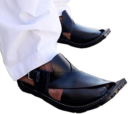 black peshawari chappal