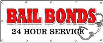 Amazon Com 48 X120 Bail Bonds Banner Sign Bondsman 24 Hour