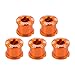 Choose 7075 Alloy Double Chainring Bolts/Nuts 5 Set Orange