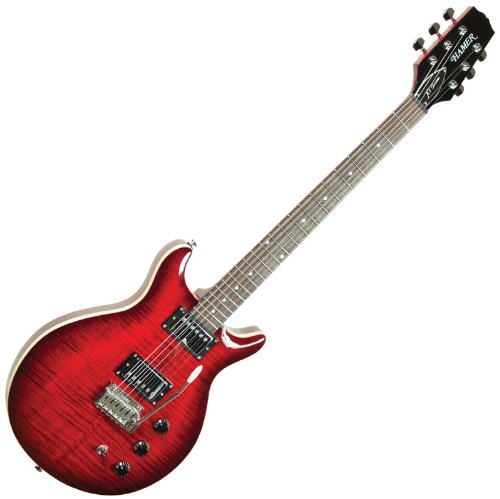 NEW HAMER SUNBURST FLAMED DARK CHERRY BURST CUTAWAY ELECTRIC GUITAR w/ DUNCANs