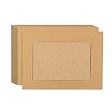 50-Pack Paper Picture Frames - Elegant DIY Kraft Paper Photo Mats - Perfect for Displaying and Sending Memorable Photos - Holds 4 x 6 Inches Inserts