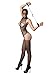 Leg Avenue Women's Kink 2 Piece Fishnet Masked Body Stocking with O-Ring Cups, Black, One Size