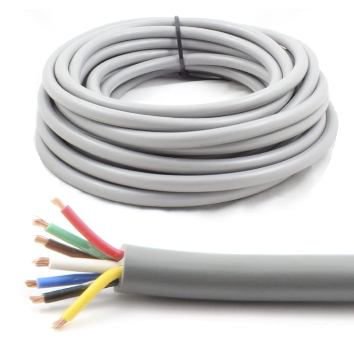 Automarine Cables 7 Core 12S Cable 12v 24v Thin Wall Wire *21 AMP Rated with 29 AMP Earth* Trailer/Caravan LED Lights (5M)