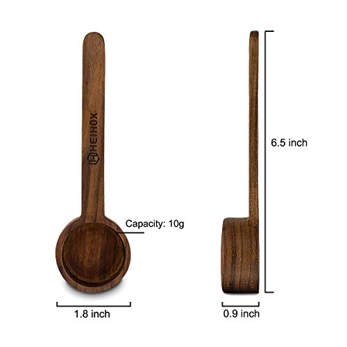 image for Xihong Long Handle Coffee Scoop - Heihox Wooden Coffee Spoon in Black 