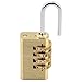 VenTing Solid Brass Luggage Padlock for Lockers, 4 Digit Set Your Own Combo Small Combination Lock, Indoor and Outdoor, Die-Cast, Weatherproof, VT-01