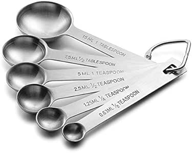Compra 6 unids/Set cucharas de medición de Acero Inoxidable Tazas