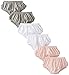Burt's Bees Baby Baby Girls Covers-6-Pack Ruffle Back Design Diaper Covers, 100% Organic Cotton, Cloud/Heather Grey/Blossom, 18 Months