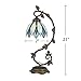 Cloud Mountain Tiffany Style Arched Table Lamp Blue Floral Leaf Lotus Shape Stained Glass Desk Lamp Home Decor Lighting with 7