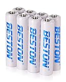 BESTON Rechargeable AAA Triple A Batteries with High Capacity 800mAh for Garden Solar Light Remote Control Radios Electric Toy Battery and More (8 Pack 800mAh)