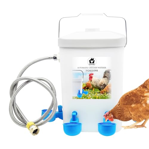 Automatic Chicken Waterer Kit, Chicken Water Feeder With Water Hose, Chicken Waterer Nipples Cups Chicken Coop Accessories Poultry Turkey Peafowl Quail Duck