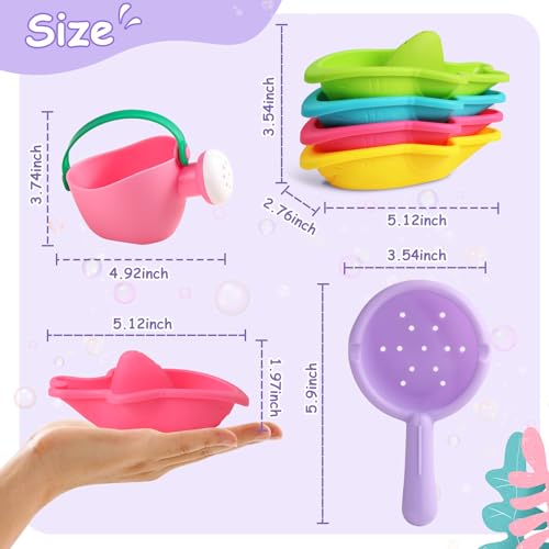 Fajiabao Baby Bath Toys for Kids Ages 1-3 Toddler Bath Toys Mold Free for 12+ Months Bathtub Beach Sand Pool Water Table Toys for 1 2 3 4 5 6 Years Old Boys Christmas Birthday Gifts (6 PCS)