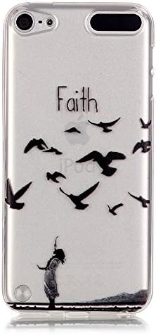 iPod Touch 5 Case Clear, iPod Touch 6 Case, Bright Slim Fit Transparent Soft Rubber TPU Gel Silicone Case Protective Cover Skin for Apple iPod Touch 5 6th Generation (Free Faith)