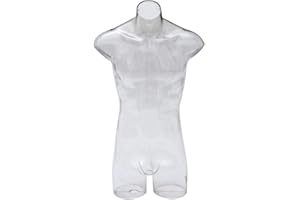 RETAIL RESOURCE Male Mannequin Torso Clear