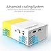 Projector, LoongSon Mini Portable LED Projector, Smartphone Pocket Projector with AV USB SD HDMI for Video/Movie/Game/Home Theater Video Projector (Yellow)