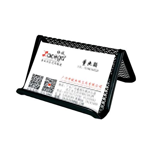 Xin store Metal Mesh Business Card Holder Organizer for Desk Office, Black (Pack of 8)