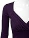 Doublju Womens Long Sleeve Deep V-Neck Ruched Blouse Top