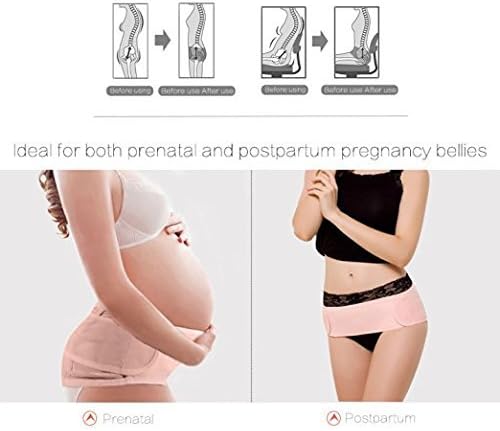ZJchao Pregnancy Belt,Maternity Support Belt Belly Band Support Belt Breathable Back Brace Abdominal Bellyband Back Pain Decreasing for Pregnant Women Before Childbirth Adjustable 115cm * 17.5cm Pink - Image 4
