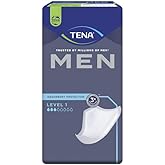 TENA Men Level 1 Incontinence Pads for Men - Light Absorbency, Discreet Daily Protection, Odor Control, 24 Count
