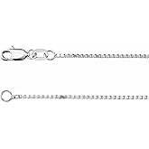Sonia Jewels Solid 925 Sterling Silver 1mm Box Chain Necklace Secure Lobster Clasp Closure 16"