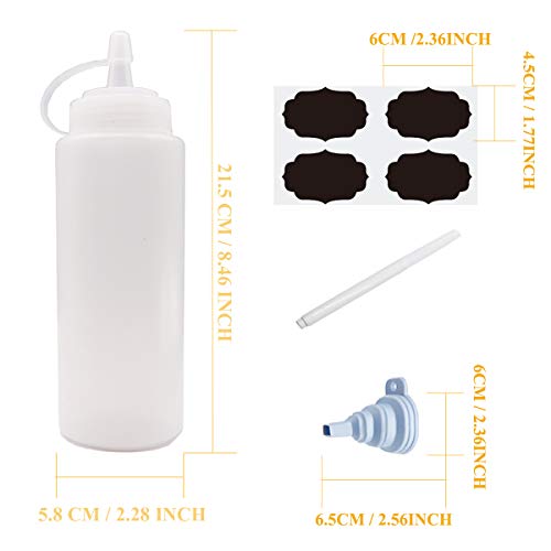Squeeze Bottle Condiment Squeeze Bottles Plastic ketchup Squeeze Squirt bottle For Sauce,BBQ, Dressing, Paint, Workshop, Pancake Art Dispenser 8 pack 12 OZ
