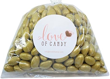 Love of Candy Bulk Candy - Gold Jordan Almonds - 3lb Bag