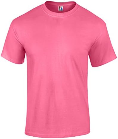 Men's High Visibility Safety Work T Shirt 100% Heavyweight Cotton Made in USA Safety Pink Medium