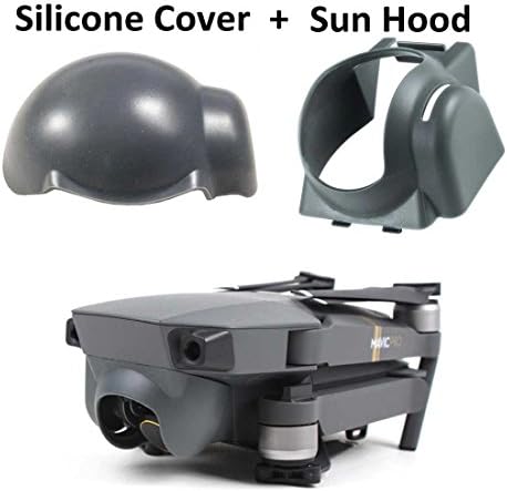 Runhome DJI Mavic Pro Lens Sun Hood and Camera Gimbal Guard Protector Cover Set, Anti-Glare Sunshade Camera Hood Protector with Gimbal Anti-Dust Silicone Cover Case (Grey)