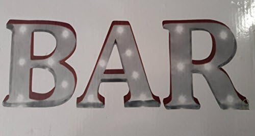 Order Home Collections Metal LED " BAR " 4.5" Marquee Sign with Built In Timer (Red)