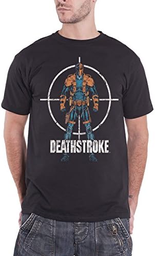 Deathstroke T Shirt Standing Target Distressed Official Dc Comics Mens Black